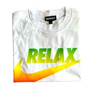 Market Men’s “Just Relax” Graphic Streetwear T-Shirt Size Small‎